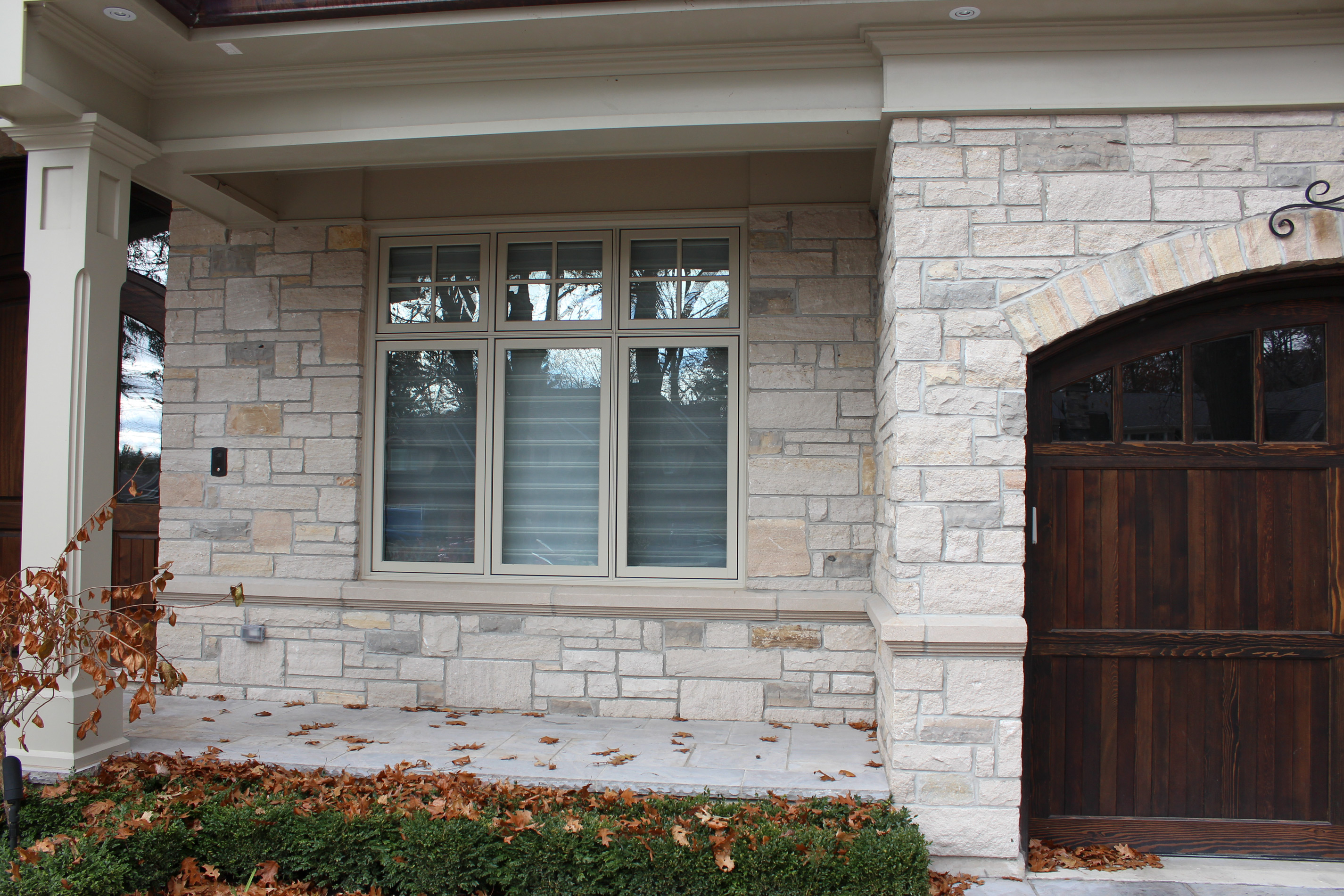 Front side view of house - Stone colour is Eramosa Saw Cut
