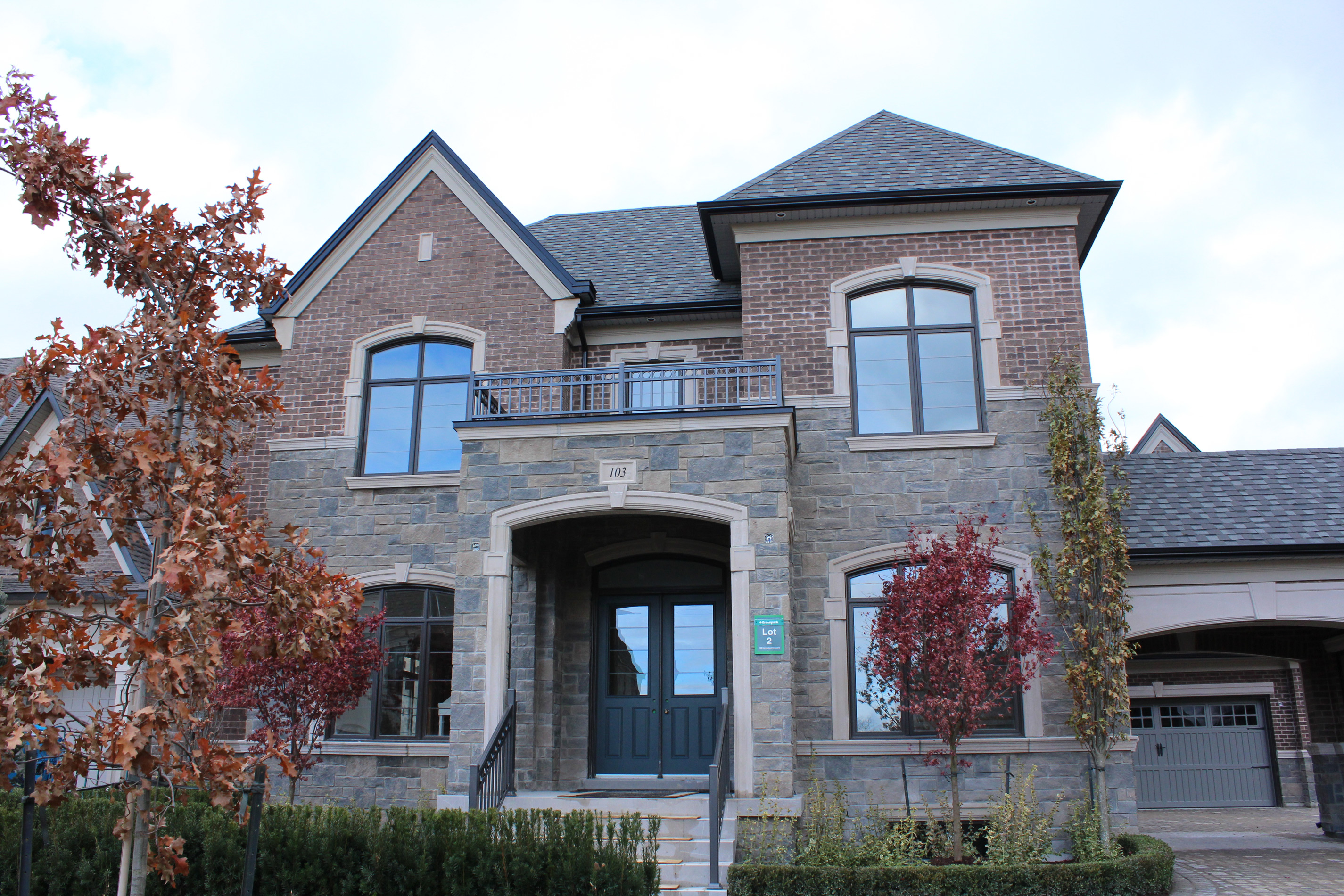 Princess Margaret Home front entrance shot - Brick color is Westford, Stone color is Edgerock Delta Blend